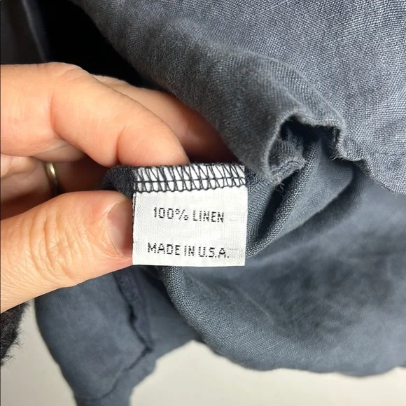 bryn Walker 100% linen Blue Casual Button Down Shirt - Picture 4 of 6